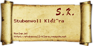 Stubenvoll Klára névjegykártya